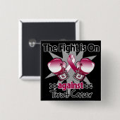 Strijd tegen hartkanker vierkante button 5,1 cm (Voorkant /achterkant)