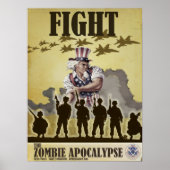 Strijd tegen het Poster Zombie Apocalypse (Voorkant)