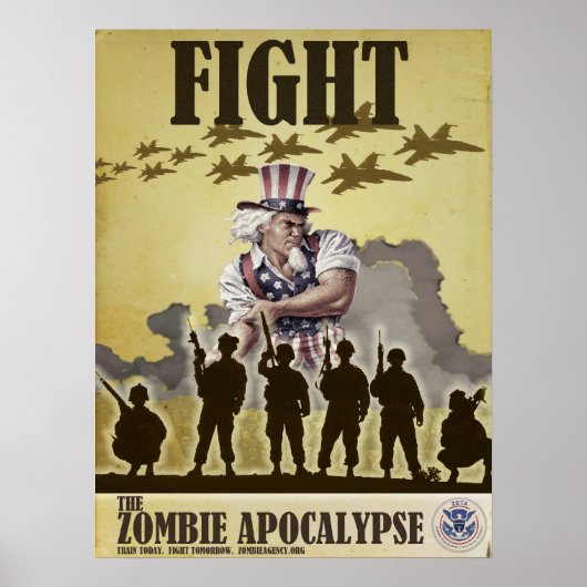 Strijd tegen het Poster Zombie Apocalypse (Voorkant)