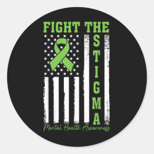 Strijd tegen het stigma Geestelijke Gezondheid Bew Ronde Sticker