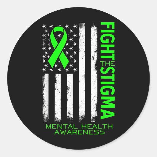 Strijd tegen het stigma van Mental Health Awarenes Ronde Sticker (Voorkant)