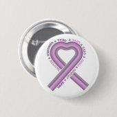 Strijd tegen kanker Paarse bewustwording Ribbon Wa Ronde Button 5,7 Cm (Voorkant /achterkant)