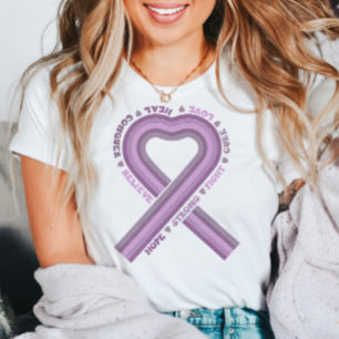 Strijd tegen kanker Paarse bewustwording Ribbon Wa T-shirt