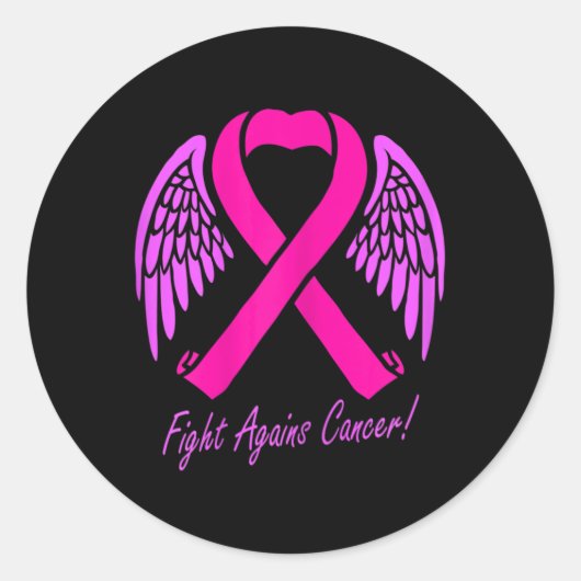Strijd tegen kanker Roze Kanker Bewustzijn Lint W Ronde Sticker (Voorkant)