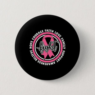 Strijd tegen kanker roze lintstof borstkankerzwell ronde button 5,7 cm