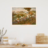 Strijd tegen missionaris Kurz & Allison 1863 Poster (Keuken)