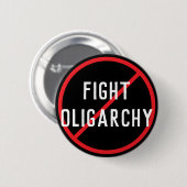 Strijd tegen oligarchie ronde button 5,7 cm (Voorkant /achterkant)