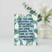 Strijd tegen onrecht Desmond Tutu Quote Briefkaart (Staand voorkant)