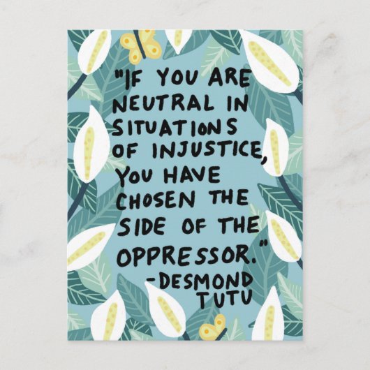 Strijd tegen onrecht Desmond Tutu Quote Briefkaart (Voorkant)