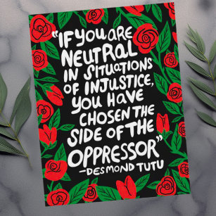Strijd tegen onrecht Desmond Tutu Quote Palestine  Briefkaart