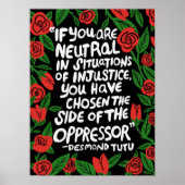 Strijd tegen onrecht Desmond Tutu Quote Palestine  Poster (Voorkant)