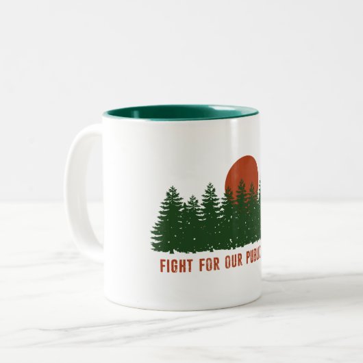 Strijd tegen onze publieke zanden tweekleurige koffiemok (Voorkant links)