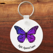 Strijd tegen  Paarse vlinder Lupus Sleutelhanger (Voorkant)