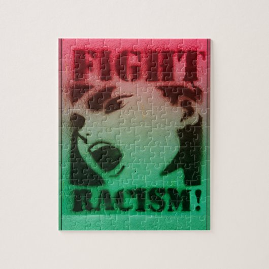 Strijd tegen racisme in rood zwart en groen legpuzzel (Verticaal)