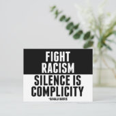 Strijd tegen racisme Stilte is compliciteit Briefkaart (Staand voorkant)
