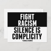 Strijd tegen racisme Stilte is compliciteit Briefkaart (Voorkant / Achterkant)