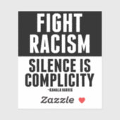 Strijd tegen racisme Stilte is compliciteit Klassi Sticker (Vel)