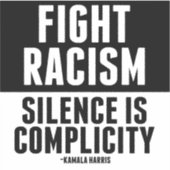 Strijd tegen racisme Stilte is compliciteit Klassi Sticker (Voorkant)