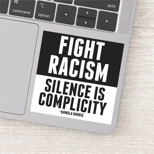 Strijd tegen racisme Stilte is compliciteit Klassi Sticker (Detail)