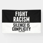 Strijd tegen racisme Stilte is compliciteit Spandoek (Horizontaal)