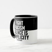 Strijd tegen racisme Zwijgen is medeplichtigheid Z Mok (Voorkant links)