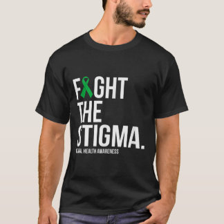 Strijd tegen Stigma Green Ribbon Mental Health Awa T-shirt