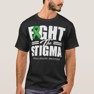 Strijd tegen Stigma Green Ribbon Mental Health Awa T-shirt