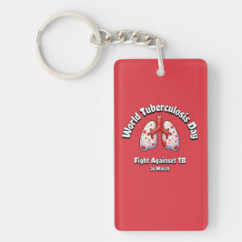 Strijd tegen tbc. Wereld Tuberculose Dag. Sleutelhanger