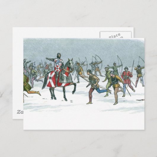 Strijd tegen Towton 1461 Briefkaart (Voorkant / Achterkant)