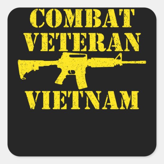 Strijd tegen Veteran Vietnam Vierkante Sticker (Voorkant)