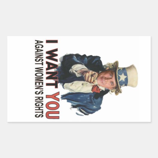 Strijd tegen vrouwenrechten rechthoekige sticker (Voorkant)