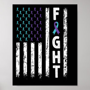 Strijd tegen VS-vlag - Zelfmoordpreventie - bewust Poster