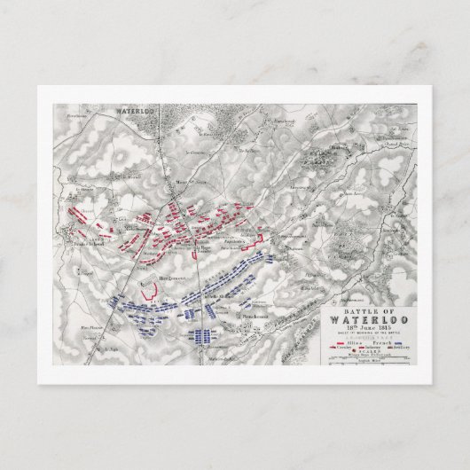 Strijd tegen Waterloo, 18 juni 1815, blad 1st (eng Briefkaart (Voorkant)