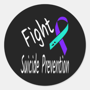 Strijd tegen zelfmoordpreventie Ribbon Semicolon A Ronde Sticker