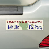 Strijd terug Wisconsin sluit zich aan bij de Tea P Bumpersticker (Op auto)