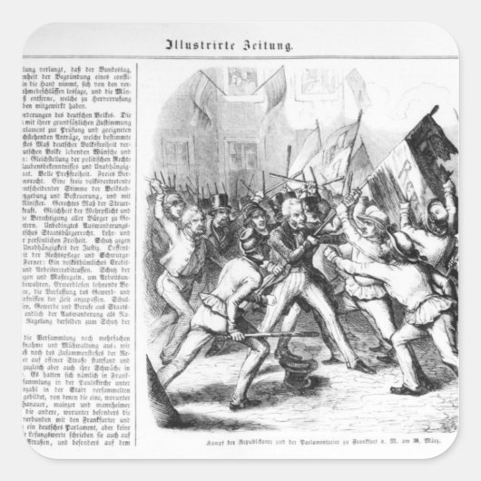 Strijd tussen de Republikeinen en het Parlement Vierkante Sticker (Voorkant)