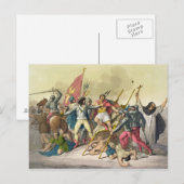 Strijd tussen plaatselijke Indiërs en overlevenden Briefkaart (Voorkant / Achterkant)