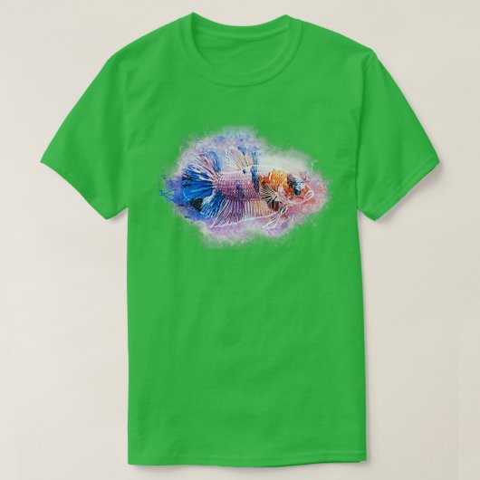 Strijd vissen Halfmaan marmer metallic Betta splen T-shirt (Design voorkant)