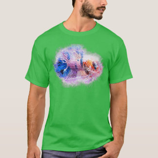 Strijd vissen Halfmaan marmer metallic Betta splen T-shirt