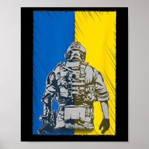 strijd voor de oekraïne - oekraïnse soldaat in ver poster