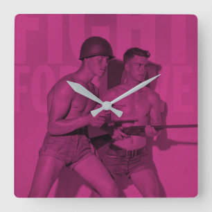 strijd voor liefdespride-plein-wandklok vierkante klok