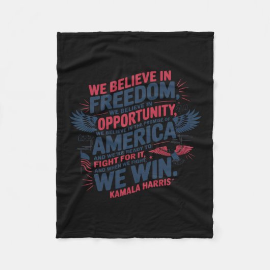 Strijd voor vrijheid en Kamal America Fleece Deken (Voorkant)