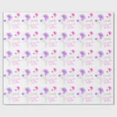 Strijdbloemroze paarse snijrestanten cadeaupapier (Vlak)