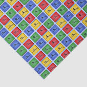 Strijdende primaire kleuren sport gepatterd tissuepapier (Detail)