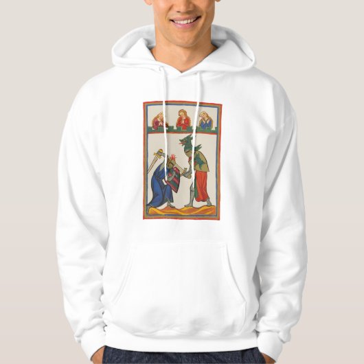 Strijdende ridders op een toernooi, 14e eeuw hoodie (Voorkant)
