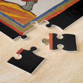 Strijdende ridders op een toernooi, 14e eeuw legpuzzel (Zijkant)