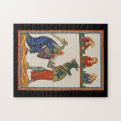 Strijdende ridders op een toernooi, 14e eeuw legpuzzel (Horizontaal)