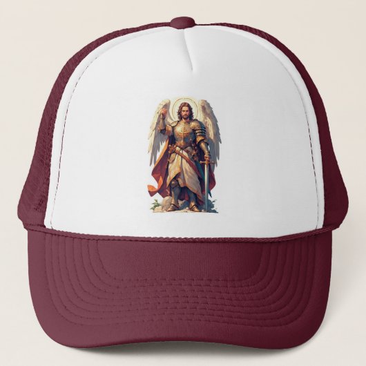 Strijder Archangel Michael Trucker Hoed Pet (Voorkant)