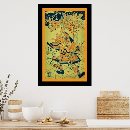 Strijder bij de Rashomon Gate ~ Japans Poster (Keuken)
