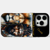 Strijder en leeuw verenigen zich in kracht. Case-Mate iPhone case (Achterkant (horizontaal))